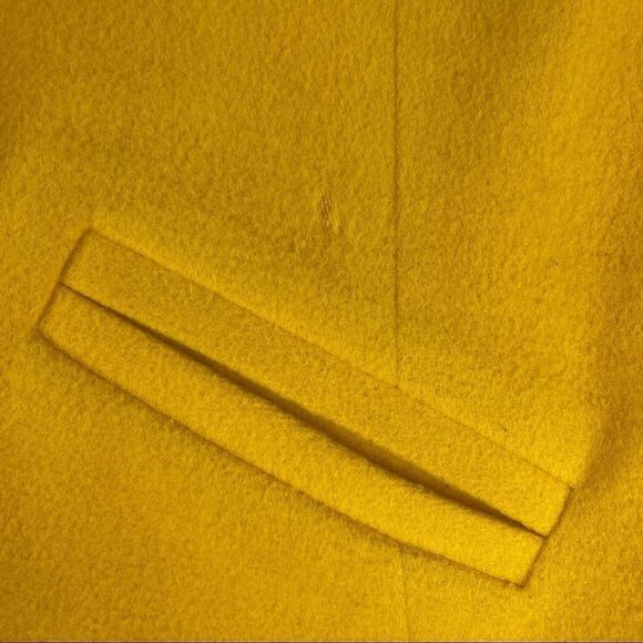 Vintage 80s Women’s Intuition Union Made Canary Yellow Wool Blazer Jacket Sz 6 - Picture 6 of 12